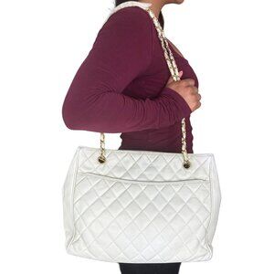 Chanel Ivory Quilted Shopper